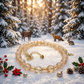 Beautiful Peach/Amber, Crystal and Cream, Golden Shadow Beaded Necklace Set handcrafted by Artistry Jewelry