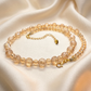 Beautiful Peach/Amber, Crystal and Cream, Golden Shadow Beaded Necklace Set handcrafted by Artistry Jewelry