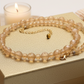 Beautiful Peach/Amber, Crystal and Cream, Golden Shadow Beaded Necklace Set handcrafted by Artistry Jewelry