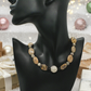 Lovely Pink Feldspar & Maifanite Jasper, Black, brown, Gray, Semi-precious, Beaded Necklace handcrafted by Artistry Jewelry