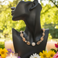 Lovely Pink Feldspar & Maifanite Jasper, Black, brown, Gray, Semi-precious, Beaded Necklace handcrafted by Artistry Jewelry