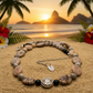 Lovely Pink Feldspar & Maifanite Jasper, Black, brown, Gray, Semi-precious, Beaded Necklace handcrafted by Artistry Jewelry