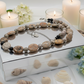 Lovely Pink Feldspar & Maifanite Jasper, Black, brown, Gray, Semi-precious, Beaded Necklace handcrafted by Artistry Jewelry
