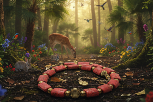 Beautiful Coral Rectangles, Antique Gold Rds, GP Hematite Semi-precious Beaded Necklace handcrafted by Artistry Jewelry