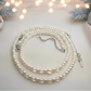 Beautiful Light Peach, Stardust, and Pearl, Two-Strand Beaded Necklace handcrafted by Artistry Jewelry