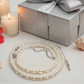 Beautiful Light Peach, Stardust, and Pearl, Two-Strand Beaded Necklace handcrafted by Artistry Jewelry