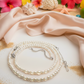 Beautiful Light Peach, Stardust, and Pearl, Two-Strand Beaded Necklace handcrafted by Artistry Jewelry