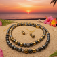 Gorgeous Gold & Black Hematite Two-Strand Beaded Necklace Set handcrafted by Artistry Jewelry