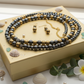Gorgeous Gold & Black Hematite Two-Strand Beaded Necklace Set handcrafted by Artistry Jewelry