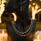 Gorgeous Gold & Black Hematite Two-Strand Beaded Necklace Set handcrafted by Artistry Jewelry