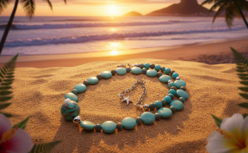 Lovely Crazy Lace Agate & Magnesite, Turquoise, Brown, Semi-precious, Beaded Necklace handcrafted by Artistry Jewelry