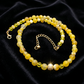 Gorgeous Yellow Fire Agates and Crystals Beaded Semi-precious Necklace handcrafted by Artistry Jewelry