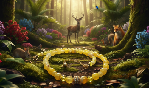 Gorgeous Yellow Fire Agates and Crystals Beaded Semi-precious Necklace handcrafted by Artistry Jewelry