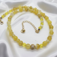 Gorgeous Yellow Fire Agates and Crystals Beaded Semi-precious Necklace handcrafted by Artistry Jewelry