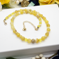 Gorgeous Yellow Fire Agates and Crystals Beaded Semi-precious Necklace handcrafted by Artistry Jewelry