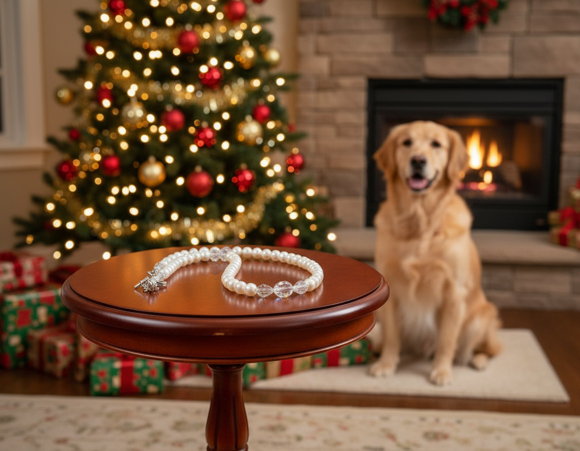 Precious Light Peach, Silver, Crystal and Pearl Beaded Necklace handcrafted by Artistry Jewelry