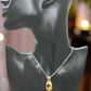 A  Beautiful Teardrop Crystal and Stainless Steel Chain Necklace, One-of-a-Kind-handcrafted by Artistry Jewelry