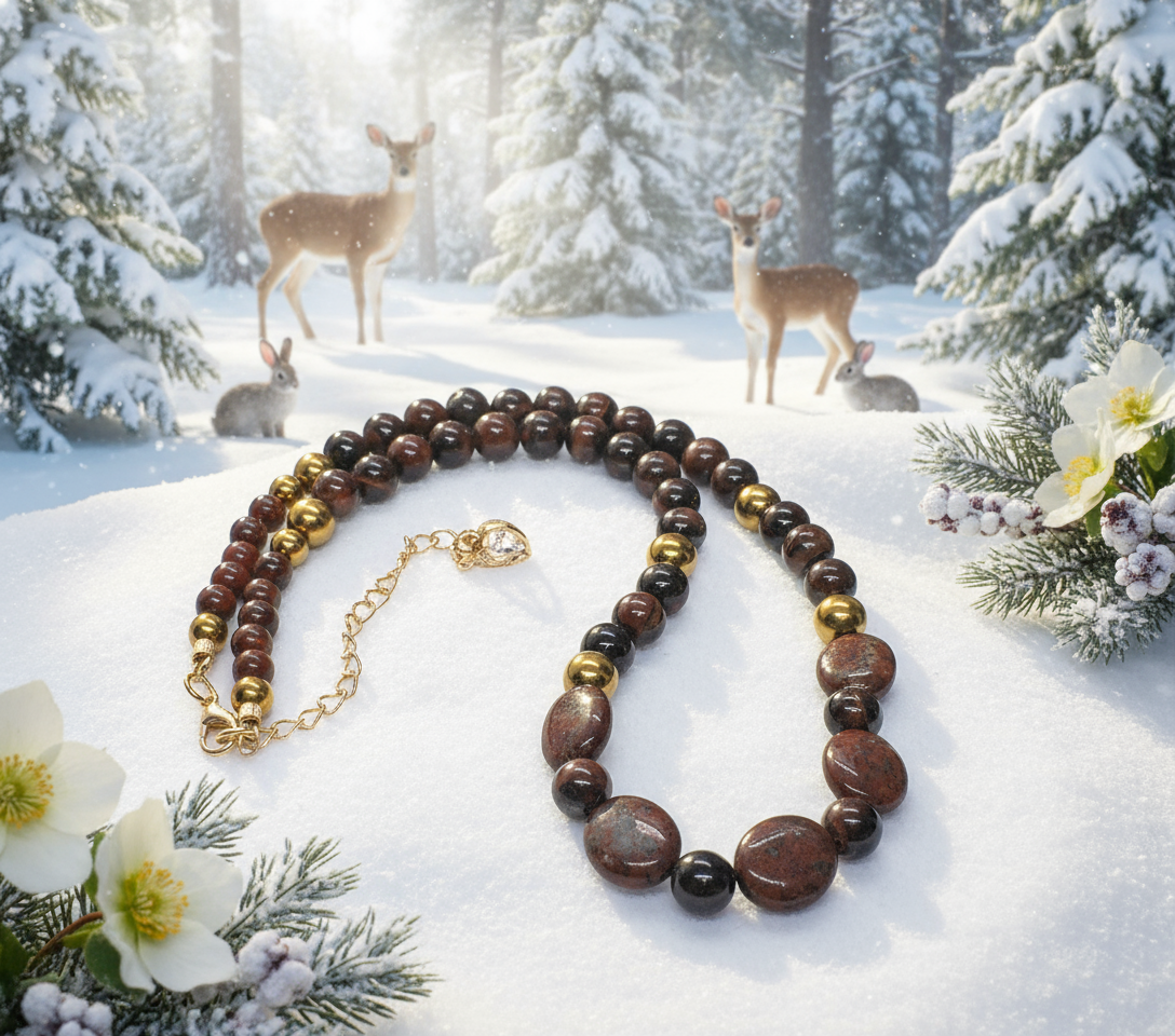 Brilliant Brecca Jasper, Red Tiger Eye, Hematite Beaded Necklace - handcrafted by Artistry Jewelry