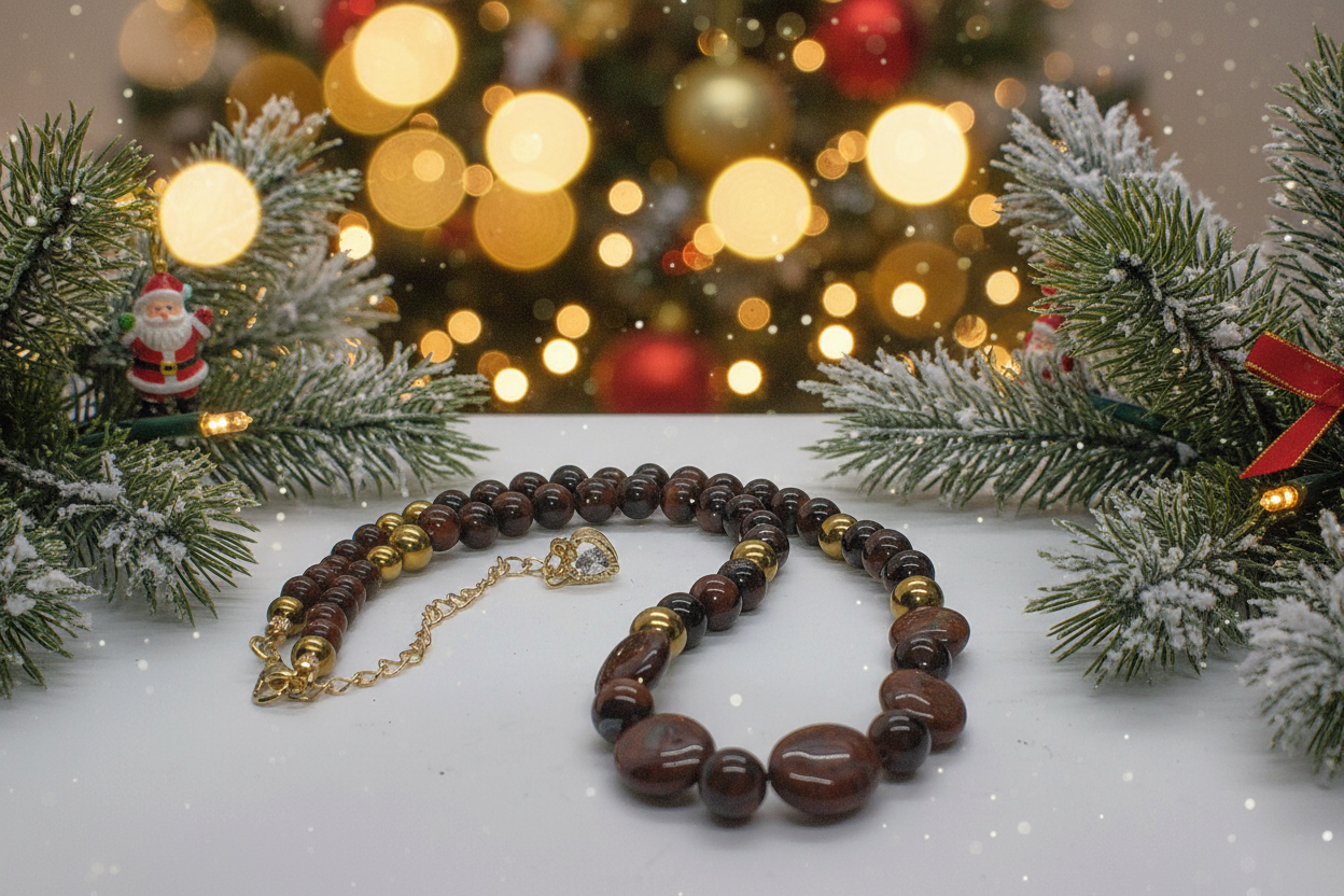 Brilliant Brecca Jasper, Red Tiger Eye, Hematite Beaded Necklace - handcrafted by Artistry Jewelry