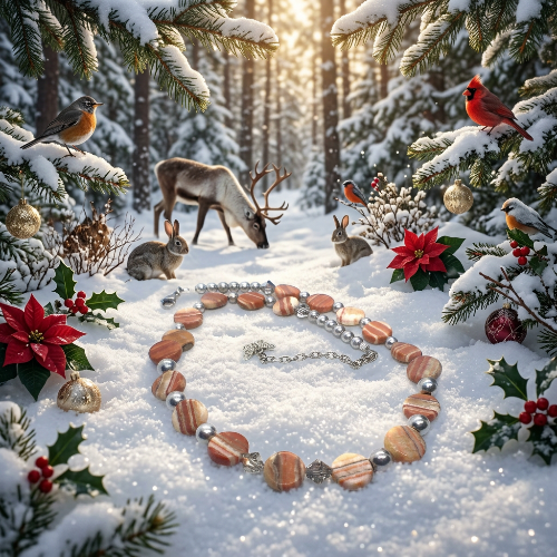 Gorgeous Red Mala, Labrador, & Druk Beaded Necklace - handcrafted by Artistry Jewelry