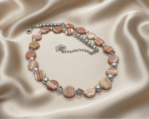 Gorgeous Red Mala, Labrador, & Druk Beaded Necklace - handcrafted by Artistry Jewelry