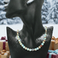 Brilliant Sky Blue Jasper, Crystals, and Onyx Beaded Necklace-handcrafted by Artistry Jewelry