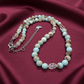 Brilliant Sky Blue Jasper, Crystals, and Onyx Beaded Necklace-handcrafted by Artistry Jewelry