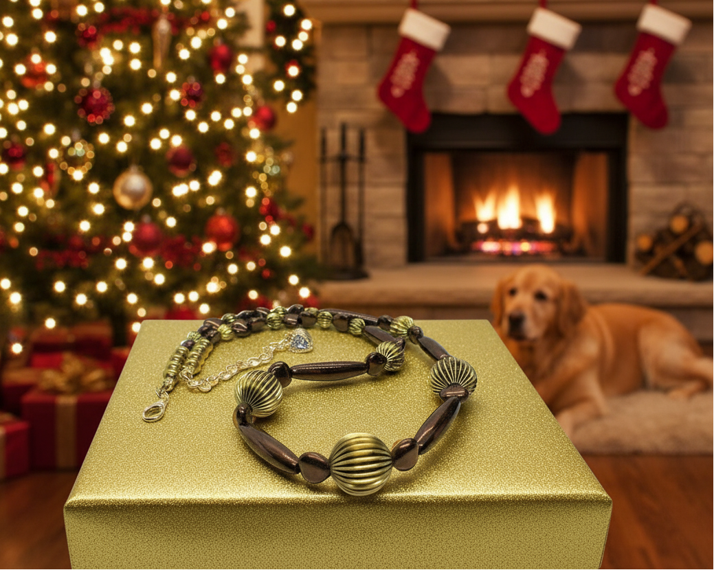 Lovely Hearts and Hematite Beaded Necklace