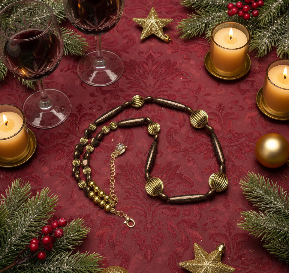 Lovely Hearts and Hematite Beaded Necklace