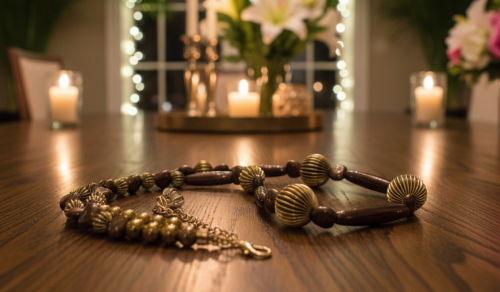 Lovely Hearts and Hematite Beaded Necklace