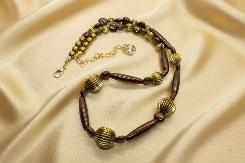 Lovely Hearts and Hematite Beaded Necklace