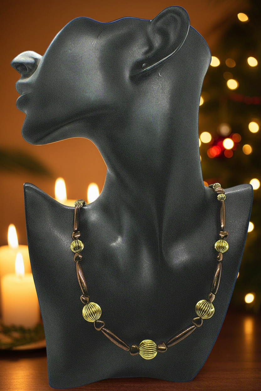 Lovely Hearts and Hematite Beaded Necklace