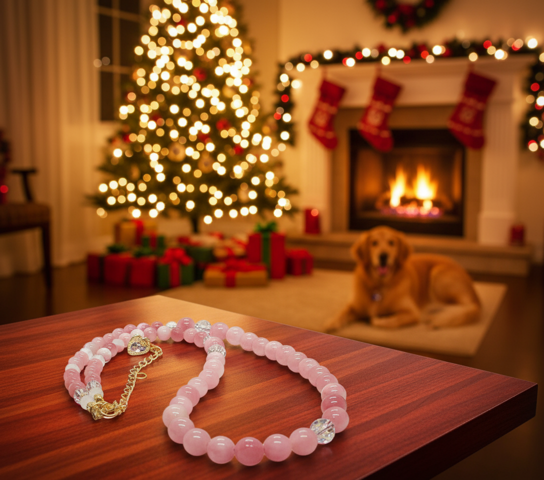 Lovely Pink and White Jasper & Crystal Beaded Necklace - handcrafted by Artistry Jewelry