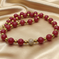 Stunning Red Quartz, Crystal, and Hematite Beaded Necklace