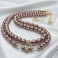 Stunning Crystal, Pearl, and Druk Two-Strand Beaded Necklace