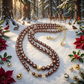 Stunning Crystal, Pearl, and Druk Two-Strand Beaded Necklace