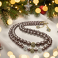 Stunning Crystal, Pearl, and Druk Two-Strand Beaded Necklace