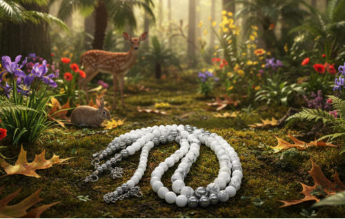 Beautiful Howlite, Hematite, Agate, and Labrador Two-Strand Necklace