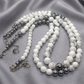 Beautiful Howlite, Hematite, Agate, and Labrador Two-Strand Necklace