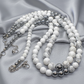 Beautiful Howlite, Hematite, Agate, and Labrador Two-Strand Necklace