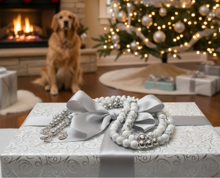 Beautiful Howlite, Hematite, Agate, and Labrador Two-Strand Necklace