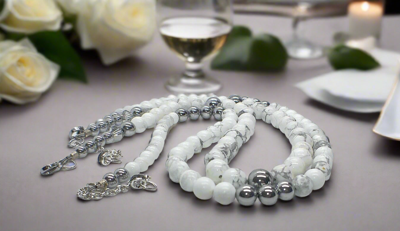 https://www.artistryjewelry.net/products/beautiful-howlite-hemitite-agate-and-labrador-two-strand-necklace