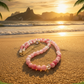 Lovely Pink and White Jasper & Crystal Beaded Necklace - handcrafted by Artistry Jewelry