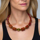 Beautiful Coral Rectangles, Antique Gold Rds, GP Hematite Semi-precious Beaded Necklace handcrafted by Artistry Jewelry