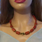 Beautiful Coral Rectangles, Antique Gold Rds, GP Hematite Semi-precious Beaded Necklace handcrafted by Artistry Jewelry