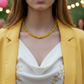 Gorgeous Yellow Fire Agates and Crystals Beaded Semi-precious Necklace handcrafted by Artistry Jewelry