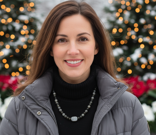 Beautiful Mountain Jade, Labradorite, Semi-precious, Beaded Necklace handcrafted by Artistry Jewelry