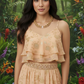 Fabulous Peach Desert Sun and Gold Hematite, One-of-a-Kind Beaded Necklace handcrafted by Artistry Jewelry