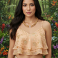 Fabulous Peach Desert Sun and Gold Hematite, One-of-a-Kind Beaded Necklace handcrafted by Artistry Jewelry