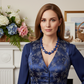Stunning Lapis Lazuli and Crystals, Dark Blue, Silver, Semi-precious, Beaded Necklace Set handcrafted by Artistry Jewelry